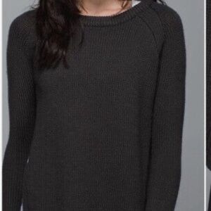 Lululemon Yin To You Merino Wool Knit Sweater Heathered Dark Wren Gray 8